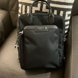 Longchamp recycled nylon black backpack. Rarely used so like new!